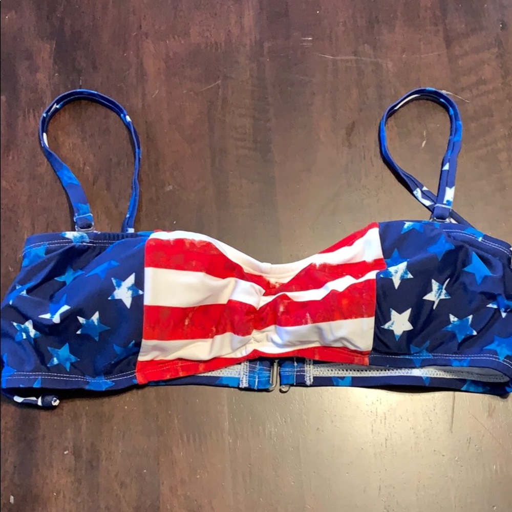 American flag bandeau bikini halter top